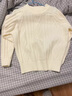AEMAPE圓領(lǐng)加厚套頭毛衣女秋冬打底內搭寬松軟糯百搭復古菱形麻花針織衫 米白色 均碼 -85-130斤 曬單實(shí)拍圖