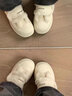 達芙妮（DAPHNE）2025冬季新款加絨厚底板鞋女休閑百搭魔術(shù)貼羊羔毛保暖棉鞋面包鞋 米白色(350g絨) (跟高5厘米) 36 標準碼 曬單實(shí)拍圖