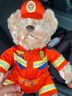 蜀黍家消防員小熊玩偶公仔消防熊泰迪熊毛絨救援消防宣傳小禮品 救援消防熊（25cm 橙色 禮品袋） 默認款 曬單實(shí)拍圖