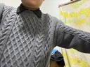 雅鹿毛衣冬款男圓領(lǐng)毛衣男士毛線針織衫男純色百搭加厚打底衫保暖衣男 紅色【款】 常規(guī) L 175（130-150斤） 曬單實拍圖