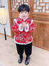 FNJ KIDS童裝男童拜年服套裝冬裝中國風(fēng)漢服寶寶周歲禮服兒童新年裝 紅色【加絨加厚】 120  (建議身高110-120cm) 曬單實(shí)拍圖
