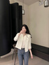 米思陽（missshine）2024秋季新款高級感小個子醋酸短款小西裝超好看西服外套女 白色 S 曬單實拍圖