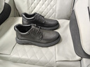 夢(mèng)特嬌男鞋2025春季加絨保暖皮鞋男百搭羊皮革商務(wù)休閑鞋厚底軟底棉鞋 黑色【加絨保暖】 41 曬單實(shí)拍圖