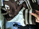 太平鳥(niǎo)男裝美式復古棒球服秋季撞色拼接夾克寬松刺繡休閑外套 深駝色（闊型） XL 曬單實(shí)拍圖