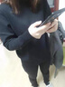 恒源祥羊毛衫女圓領(lǐng)毛衣寬松針織上衣短款顯瘦針織打底衫 黑色 2XL 【130-138斤】 曬單實(shí)拍圖