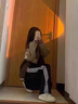 燦圖美式潮流運動休閑衛(wèi)褲女春秋季新款小個子高腰寬松垂感闊腿褲子女 黑色常規(guī)款 M 【建議90-110斤】 曬單實拍圖