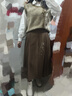 清水溪漢初琵琶語(yǔ) 清水溪漢初國風(fēng)漢服女繡花襯衫針織馬甲改良松緊馬面半裙 棕色馬甲 預售25天內發(fā) S 曬單實(shí)拍圖