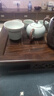 尚言坊天青汝窯蓋碗茶壺茶杯公道杯茶葉罐茶漏茶洗功夫茶具配件 7天青汝窯-茶漏組 曬單實(shí)拍圖