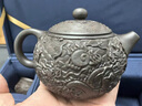 茗茶藝壺 宜興紫砂壺純全手工原礦黑金剛泥浮雕西施泡茶壺茶具套裝 黑金沙一壺四杯 曬單實(shí)拍圖
