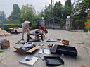 FIREPLUS燒烤爐戶外燒烤架家用庭院木炭烤爐bbq多功能美式燜烤碳烤烤肉爐 烏列燒烤爐+烤支+工具箱+鑄鐵烤板 曬單實(shí)拍圖