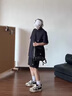 唐號(hào)（tanghao）夏季日系戶(hù)外純色速干短褲運(yùn)動(dòng)短褲男女美式百搭潮流寬松沙灘褲 紅色 XL 曬單實(shí)拍圖