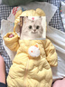 巴拉巴拉童裝嬰兒連體衣輕薄羽絨服寶寶衣服2025冬裝抱衣爬服男童女童萌趣 黃色雪人-白鴨絨 80 cm-充絨量41g 曬單實(shí)拍圖
