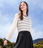 百圖betu女裝2025秋季新款毛針織衫撞色條紋袖子拼接長(cháng)袖上衣2508T14 黑白條 L 曬單實(shí)拍圖