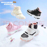 Skechers斯凱奇兒童棉鞋冬季時(shí)尚女童皮鞋短靴加絨保暖雪地靴8701648L 曬單實(shí)拍圖