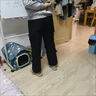 云拿月2025春秋款美式高腰直筒顯瘦多口袋工裝褲寬松休閑褲子外穿長(cháng)褲 黑色 XL 曬單實(shí)拍圖