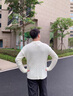 啄木鳥(niǎo)菱形提花毛衣男2025加絨秋冬季2025新款圓領(lǐng)針織衫休閑保暖打底衫 米白色 L 曬單實(shí)拍圖