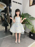IVY HOUSE常春藤兒童裝女童2024夏新款  印花雪紡法式印花吊帶公主裙連衣裙 彩圖（（附贈肩飾*2）） 120cm 曬單實(shí)拍圖
