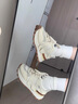 凡小如厚底增高老爹鞋女華夫鞋2026新款跑步運動(dòng)休閑鞋小白鞋松糕德訓鞋 米白色 38 曬單實(shí)拍圖