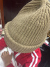 FOX.G帽子冬季女月子帽秋冬毛線(xiàn)帽男睡帽針織帽冷帽空調帽冬天保暖女款 刺繡L毛線(xiàn)針織護耳帽【卡其色】 曬單實(shí)拍圖