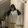 GOCHIEI雙層復(fù)合美式復(fù)古拼色連帽衛(wèi)衣女春秋季寬松休閑拉鏈開衫長袖上衣 白灰拼藏青[復(fù)合春秋款] M 曬單實(shí)拍圖