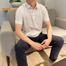 羅蒙（ROMON）短袖t恤男士純棉POLO.衫春夏新款中年爸爸裝商務(wù)休閑刺繡長(zhǎng)體恤男 202薄荷綠【短袖】 薄款 175/XL建議140-160斤 曬單實(shí)拍圖