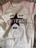 Converse 匡威男女童純棉長袖T恤2025秋季新款插肩袖兒童復(fù)古印花休閑上衣 糖霜粉 130 /64 【建議身高116-122cm】 曬單實(shí)拍圖