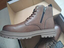 戈耐馬丁靴真皮男靴子男冬季保暖加絨雪地靴潮流工裝皮鞋男鞋子靴短靴 棕色【單靴】時(shí)尚新款 真牛皮靴 44 碼(270MM) 曬單實(shí)拍圖