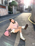 衣品元麂皮絨外套拉鏈粉色夾克女2025秋冬季新款寬松復(fù)古翻領(lǐng)設(shè)計(jì)感上衣 粉色 （90-110斤） 曬單實(shí)拍圖