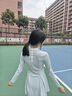 天使季節網(wǎng)球裙長(cháng)袖連衣裙女羽毛球裙運動(dòng)瑜伽裙棒球裙網(wǎng)球服長(cháng)裙 清水藍 M 曬單實(shí)拍圖