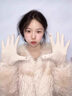 雪倫朵手套女秋冬保暖可觸屏加絨防寒氣質高級感棉手套防風騎行護手手套 米白色 曬單實拍圖