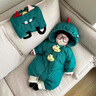 木木屋（mumuwu）品牌童裝嬰兒羽絨服連體衣冬季新生兒衣服白鴨絨保暖男女寶寶外套 綠色 80 適合8-10個(gè)月體重19-23斤 曬單實(shí)拍圖
