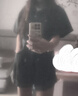 素優(yōu)米（SUYOUMI）甜酷牛仔連體褲港風(fēng)卷邊短褲女夏季復古收腰顯瘦闊腿褲連衣褲套裝 主圖款 M 建議98-110斤 曬單實(shí)拍圖