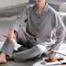 栢啟歆睡衣男士秋冬睡衣長(cháng)袖長(cháng)褲兩件套睡衣家居服套裝男款 灰色豎紋睡衣XXL 曬單實(shí)拍圖