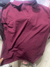 皮爾卡丹（pierre cardin）翻領(lǐng)長(cháng)袖衫純·棉休閑顯瘦韓版寬松上衣女秋季新款大·碼時(shí)尚百搭 酒紅色【純色】 3XL 建議140-160斤 曬單實(shí)拍圖