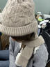 暢印新款冬季針織風(fēng)雪帽騎車(chē)保暖媽媽時(shí)尚護耳包頭帽女帽子圍巾一體帽 優(yōu)雅粉色 曬單實(shí)拍圖