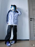 駱駝（CAMEL）[風(fēng)暴]三合一沖鋒衣三防登山服1070黑夜藍(lán)/薇紫色,女抓絨內(nèi)膽S 曬單實(shí)拍圖