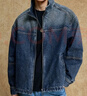 杰克·瓊斯（JACK&JONES）25年男裝秋季牛仔外套男潮流立領(lǐng)寬松休閑上衣藍色拉鏈復古夾克 E39中藍牛仔 常規 XL （185） 曬單實(shí)拍圖