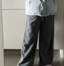 麥檬【雙11搶先購】MM彎刀神褲跨季穿搭垂感糯米休閑直筒闊腿褲25新款 深灰5G9952551-1-預售[11月23日]發(fā) M （褲長(cháng)：103cm 115-130斤） 曬單實(shí)拍圖