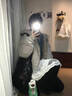 圣保美羽絨棉服女冬季連帽工裝外套2025新款加厚短款保暖派克服棉衣棉襖 灰白色 S 碼 曬單實拍圖