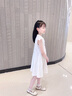 FNJ KIDS童裝女童連衣裙夏季新款洋氣小女孩公主裙小飛袖寶寶裙子 白色 160 (建議身高150-160cm) 曬單實(shí)拍圖