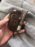 堅翔26款奔馳E300L鑰匙套GLC真皮s450l s400l c260l車(chē)EQS450包C級S級 G款復古棕色套+真皮繩+鑰匙扣 曬單實(shí)拍圖