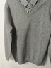 羅蒙（ROMON）含羊毛假兩件加絨針織衫男秋冬商務(wù)休閑保暖襯衫V領(lǐng)加厚內搭毛衣 中灰 加厚款 XL (175) 【建議140-160斤】 曬單實(shí)拍圖