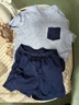 京東京造10A抗菌純棉睡衣男短袖套裝25春夏情侶家居服藍2XL 曬單實拍圖