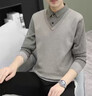 真維斯假兩件毛衣男士秋冬新款韓版氣質(zhì)高級感襯衫領(lǐng)加絨加厚打底針織衫 米色加絨 XL 曬單實(shí)拍圖