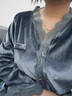 莫代爾2025新款金絲絨睡衣女春秋性感蕾絲粉色長(zhǎng)袖網(wǎng)紅風(fēng)冬季家居服套裝 藍(lán)灰 L :【100-120斤】 曬單實(shí)拍圖