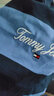 TOMMY JEANS【撞色條紋】春夏男裝純棉平紋針織休閑拼色刺繡短袖T恤上衣 藏青藍條紋C1G M 曬單實(shí)拍圖