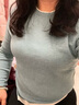 顏域綿羊毛假兩件針織衫女秋2024新款設(shè)計(jì)感撞色長(zhǎng)袖圓領(lǐng)打底上衣 藍(lán)色 XL/42 曬單實(shí)拍圖