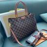 IT MANCLACYK輕奢包包大牌名牌真皮包包女2025新款大容量棋盤(pán)格托特包 格子棕 曬單實(shí)拍圖