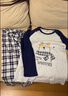 貓人兒童睡衣男童春秋款純棉小孩長(cháng)袖中大童家居服套裝 眼鏡大熊 170 曬單實(shí)拍圖