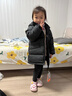 保姆鵝 兒童羽絨服男童女童連帽中長款加厚防風(fēng)保暖童裝羽絨外套 炭黑 110 曬單實拍圖